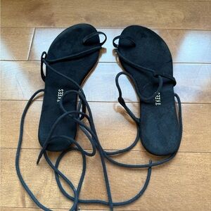 TKEES Black Strappy Sandals